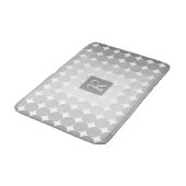 Tapis De Bain Monogramme Cercles Gris Moderne (Angle)