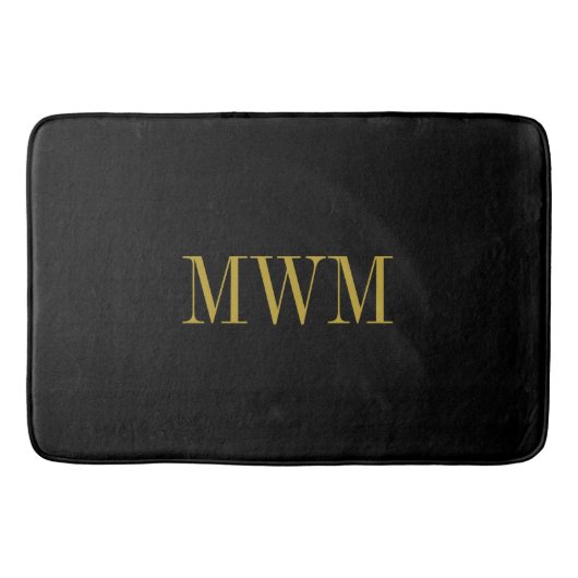 TAPIS DE BAIN MONOGRAMME CHIC DU BAIN MAT_BLACK SOLID/GOLD (Devant)