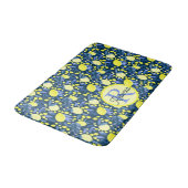 Tapis De Bain Monogramme Chic Nom Rustique Citron Citrons Feuill (Angle)