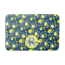 Monogramme Chic Nom Rustique Citron Citrons Feuill