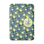 Tapis De Bain Monogramme Chic Nom Rustique Citron Citrons Feuill (Devant (Vertical))
