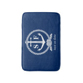 Tapis De Bain Monogramme classique Ancre bleu marine Bateau de p (Devant (Vertical))