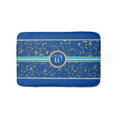 Tapis De Bain Monogramme classique avec Gold Music Notes sur BLU (Devant)