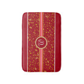 Tapis De Bain Monogramme classique avec Gold Music Notes sur RED (Devant (Vertical))