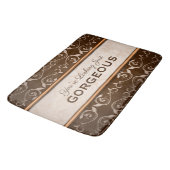 Tapis De Bain Monogramme classique élégant de bronze de Flourish (Angle)