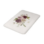 Tapis De Bain Monogramme d'aquarelle florale rose-bourgogne mode (Angle)
