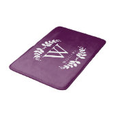Tapis De Bain Monogramme d'aubergine pourpre (Angle)