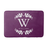 Tapis De Bain Monogramme d'aubergine pourpre (Devant)