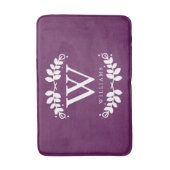 Tapis De Bain Monogramme d'aubergine pourpre (Devant (Vertical))