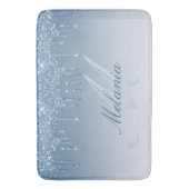 Tapis De Bain monogramme de bain bleu parties scintillant (devant Vertical)