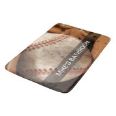 Tapis De Bain Monogramme de baseball (Angle)