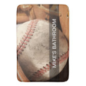 Tapis De Bain Monogramme de baseball (devant Vertical)