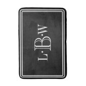 Tapis De Bain Monogramme de bordure noire et blanche classique (Devant (Vertical))
