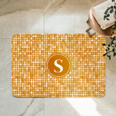 Tapis De Bain Monogramme de boule Disco Gold Parties scintillant