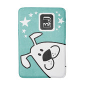 Tapis De Bain Monogramme de chien de caricature mignon (Devant (Vertical))