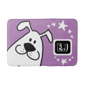 Tapis De Bain Monogramme de chien de caricature mignon (Devant)