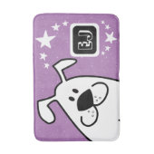 Tapis De Bain Monogramme de chien de caricature mignon (Devant (Vertical))