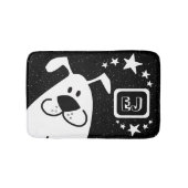 Tapis De Bain Monogramme de chien de caricature mignon (Devant)