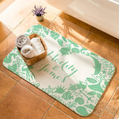 Tapis De Bain Monogramme de cœur de couples de créatures de la m
