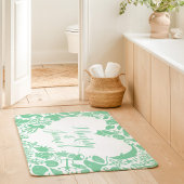 Tapis De Bain Monogramme de cœur de couples de créatures de la m