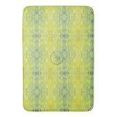 Tapis De Bain Monogramme de conception abstraite jaune et vert (devant Vertical)