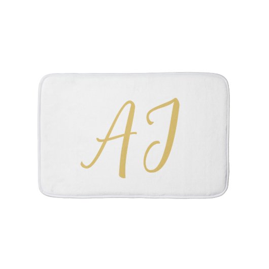 Tapis De Bain Monogramme de couleur or professionnel classique i (Devant)