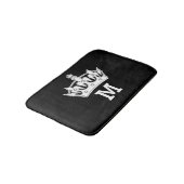 Tapis De Bain Monogramme de couronne blanche personnalisé (Angle)