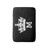 Tapis De Bain Monogramme de couronne blanche personnalisé (Devant (Vertical))