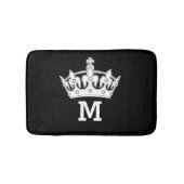 Tapis De Bain Monogramme de couronne blanche personnalisé (Devant)