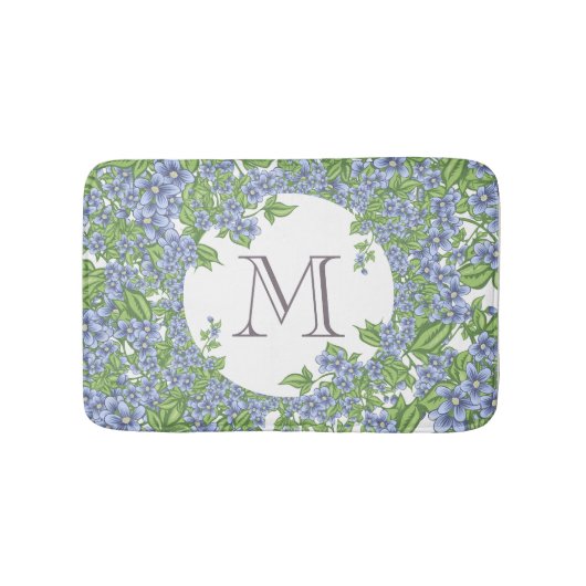 Tapis De Bain Monogramme de couronne florale (Devant)