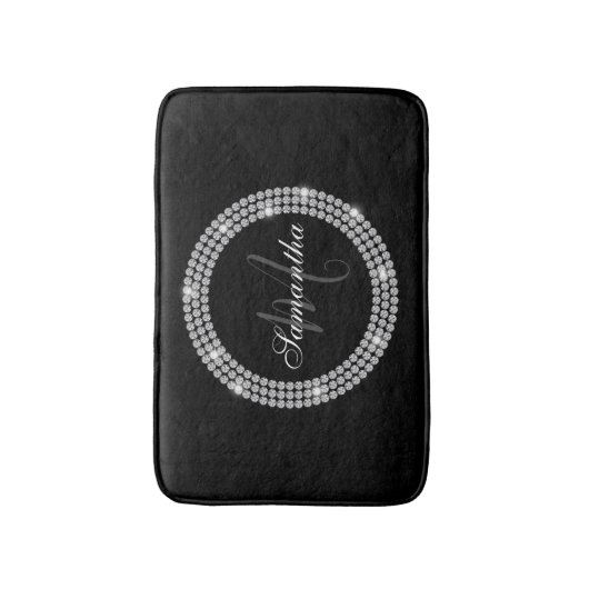 Tapis De Bain Monogramme de diamants (Devant (Vertical))