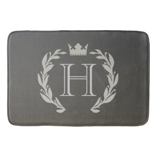 Tapis De Bain Monogramme de guirlande de laurier