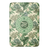 Tapis De Bain Monogramme de l'aquarelle des Tantes Feuilles (devant Vertical)