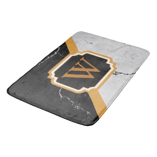 Tapis De Bain Monogramme de marbre (Angle)