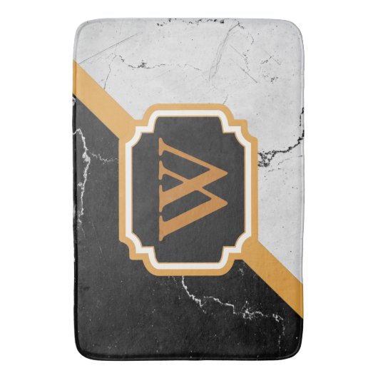 Tapis De Bain Monogramme de marbre (devant Vertical)