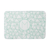 Tapis De Bain Monogramme de Motif géométrique moderne et blanc (Devant)