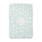 Tapis De Bain Monogramme de Motif géométrique moderne et blanc (Devant (Vertical))