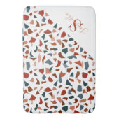 Tapis De Bain Monogramme de motif marron moderne (devant Vertical)