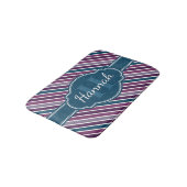 Tapis De Bain Monogramme de Motif Turquoise Gras Violet (Angle)