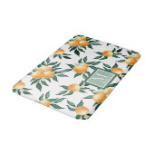 Tapis De Bain Monogramme de nom aquarelle Citrus Orange (Angle)