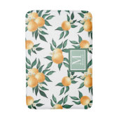 Tapis De Bain Monogramme de nom aquarelle Citrus Orange (Devant (Vertical))