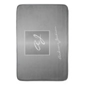 Tapis De Bain monogramme de nom de script moderne métallisé arge (devant Vertical)