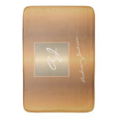 Tapis De Bain Monogramme de nom de script moderne métallisé or é (devant Vertical)