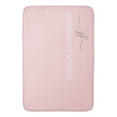 Tapis De Bain Monogramme de nom girly simple rose moderne (devant Vertical)