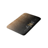 Tapis De Bain Monogramme de Parties scintillant noire et dorée (Angle)