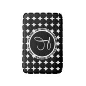 Tapis De Bain Monogramme de point Polka Noir (Devant (Vertical))