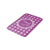 Tapis De Bain Monogramme de point Polka violet (Angle)