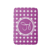 Tapis De Bain Monogramme de point Polka violet (Devant (Vertical))
