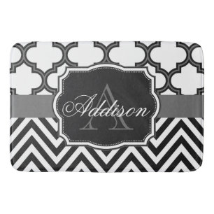 Tapis De Bain Monogramme de Quatrefol Chevron