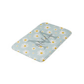 Tapis De Bain Monogramme de style chic minimal Daisy sarcelle Sc (Angle)